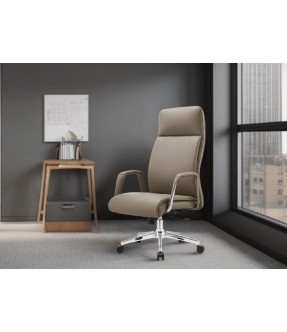 OFFICE CHAIR BRYAN-H HIGH BACK PU GREY ( 29901 )